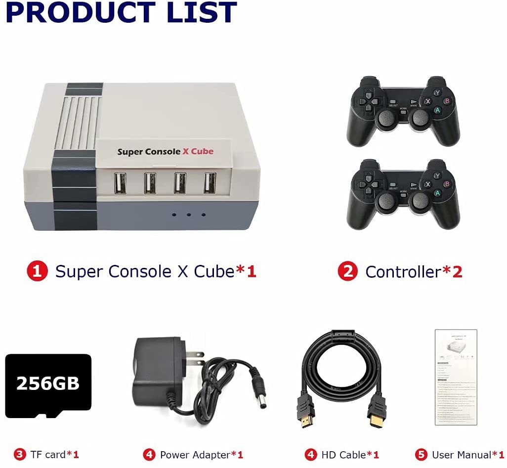 Super Console X Cubeレトロゲーム互換機 117000ゲーム内蔵 4Ｋ出力 4 USBポート付き ５人まで同時にプレー可能 – XZ  Game | KinHank 公式サイト