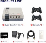 Super Console X Cubeレトロゲーム互換機 117000ゲーム内蔵　4Ｋ出力　4 USBポート付き　５人まで同時にプレー可能、LAN/WiFi機能付き、２ワイヤレースコントローラー付き 【発送無料】